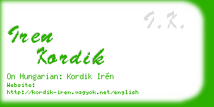 iren kordik business card