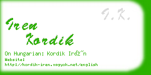 iren kordik business card